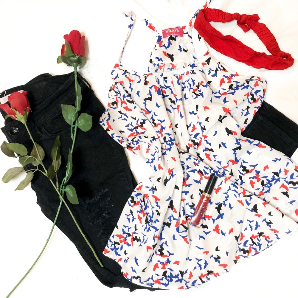3/$15❤️Shasa Red White Blue Bird Tank